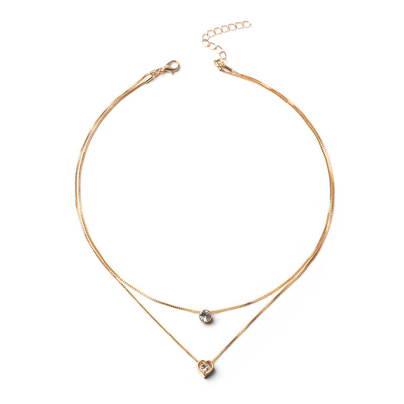 Valén | Elegant Double Layer Heart Pendant Necklace