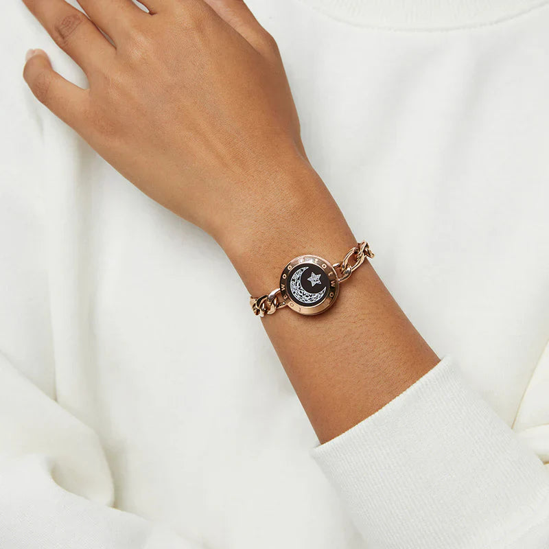 Moon Single Touch Bracelets with Figaro Chain