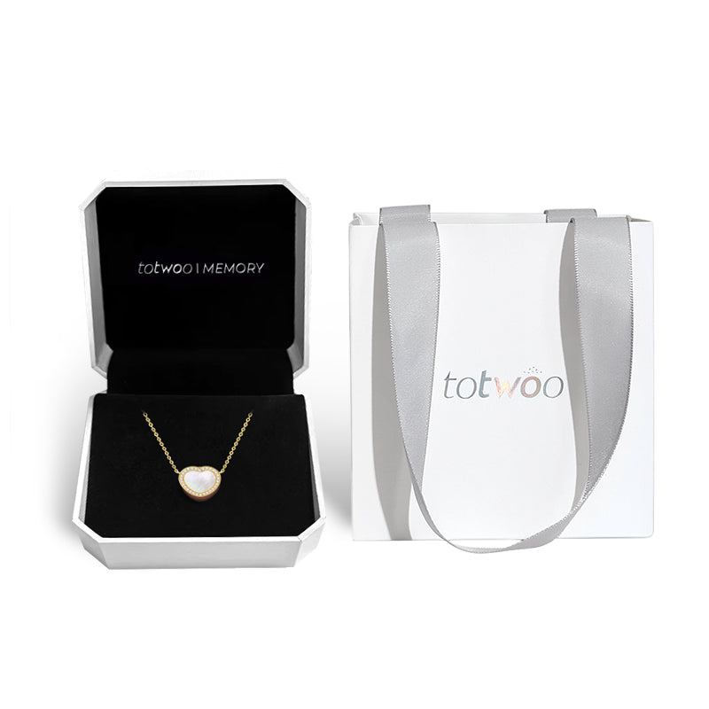 Totwoo MEMORY Digital Locket Heart Necklace(Gold)