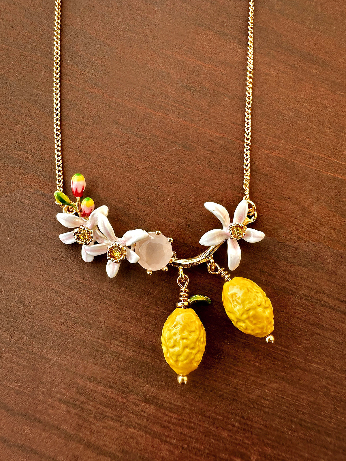 VALÉN — Floral & Lemon Charm Pendant Necklace