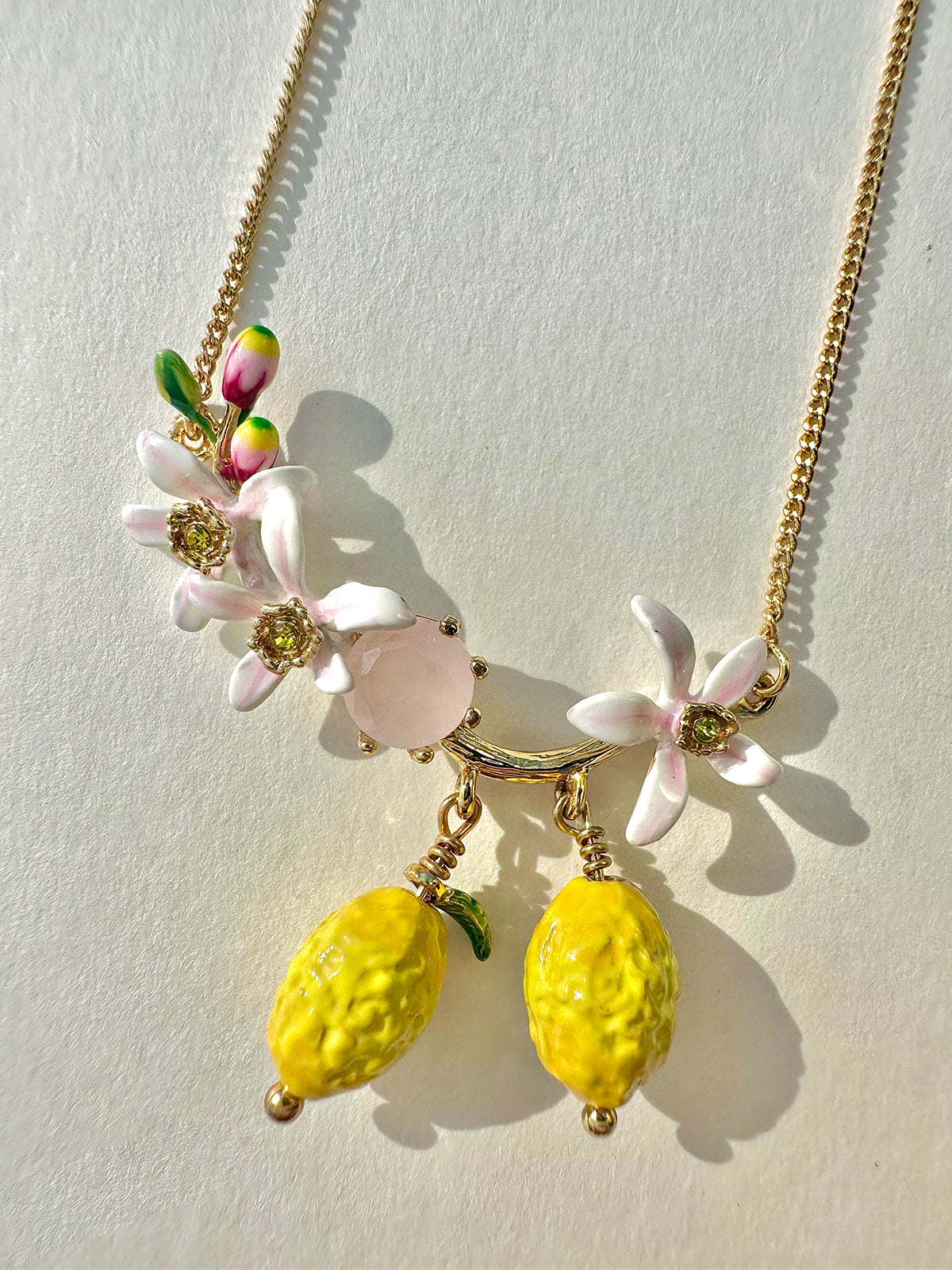 VALÉN — Floral & Lemon Charm Pendant Necklace