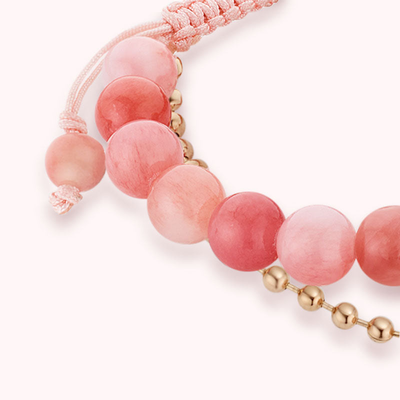 Sea Touch Beaded Bracelet with Pink Persian Jade