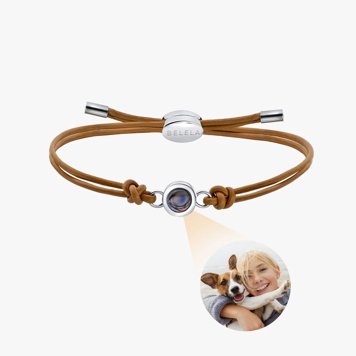 Personalized Genuine Leather Photo Bracelet