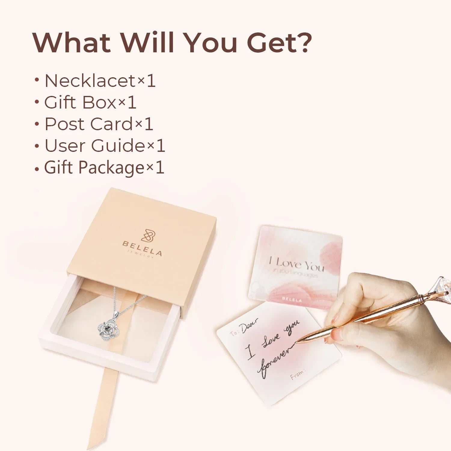 Personalized 925 Silver Flora Projection Photo Necklace