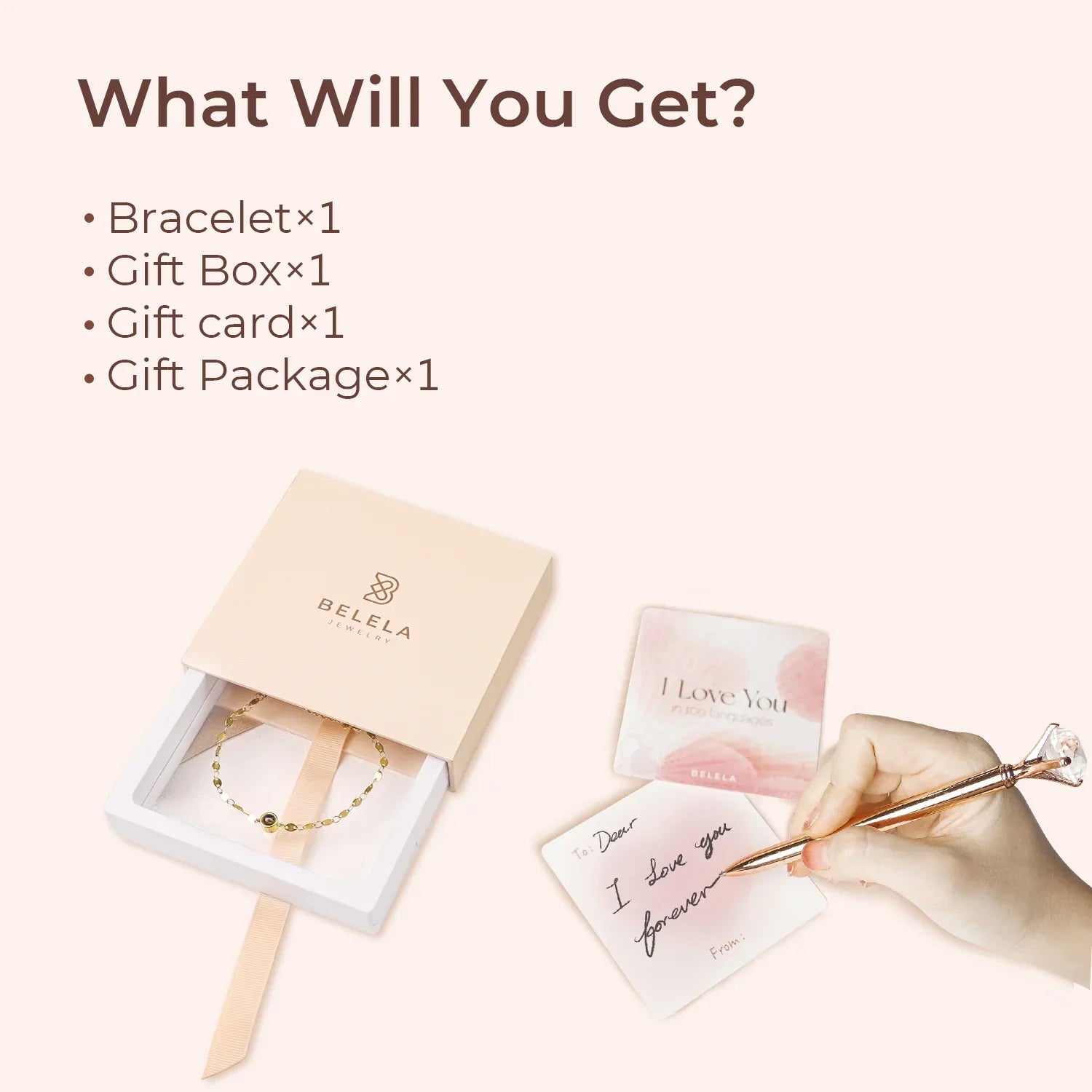 Personalized Olive Shaped Chain Photo Projection Bracelet