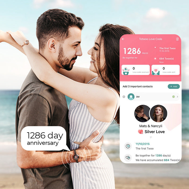 Sun & Moon Touch Bracelets with Figaro Chain (Black+Rose Gold)