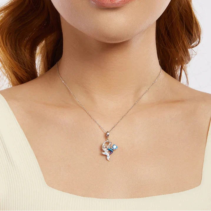 Blue Heart Mermaid Necklace