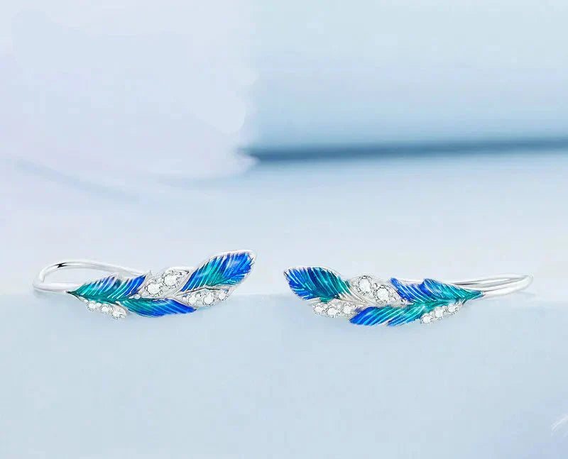 Ocean Feather Earrings