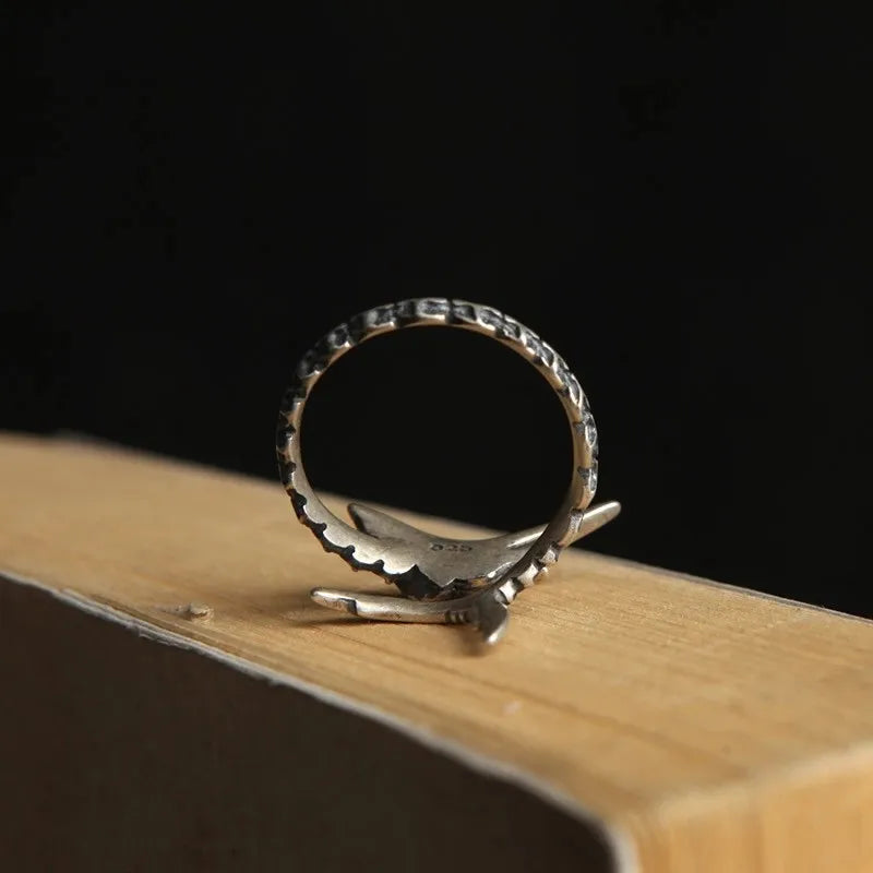 Swordfish Adjustable Silver Ring