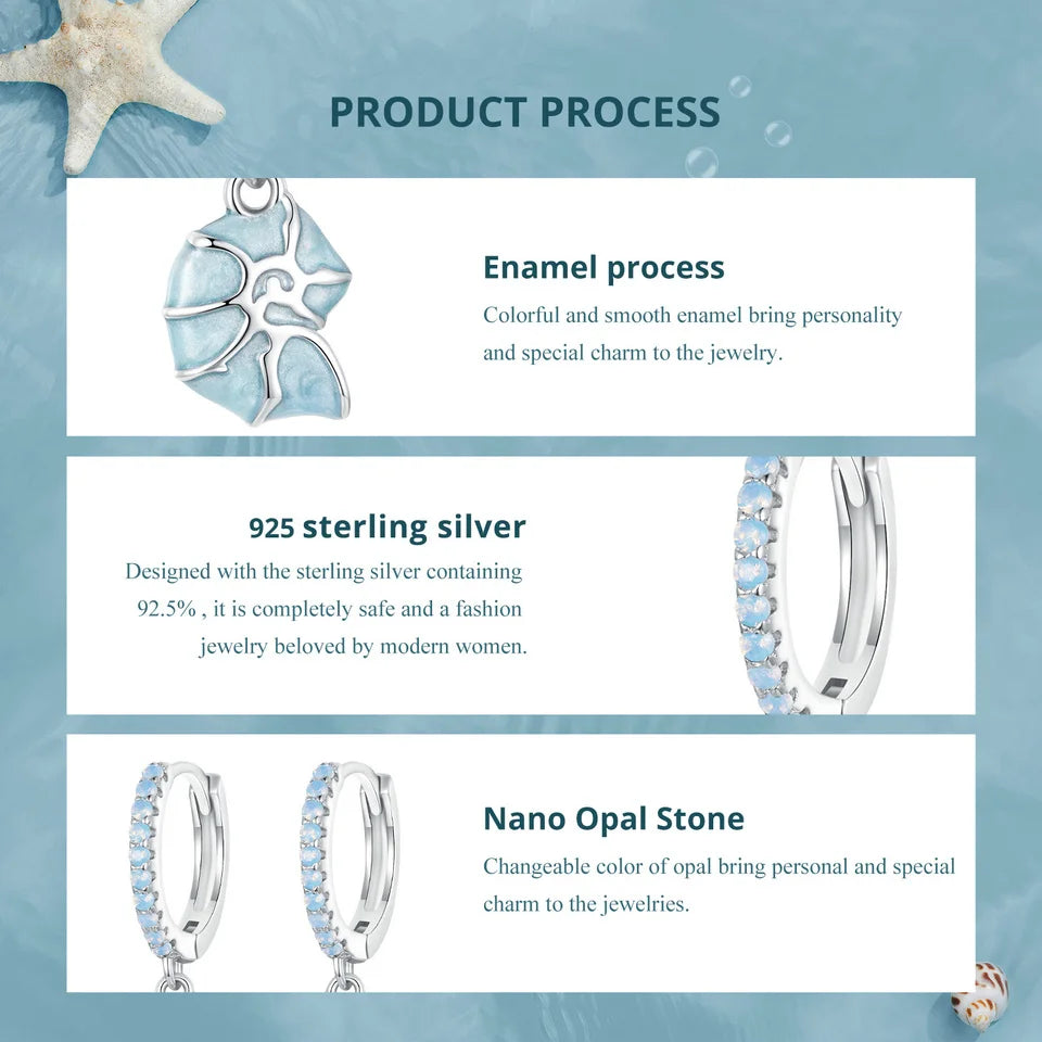 Ocean Star Hoop Earrings