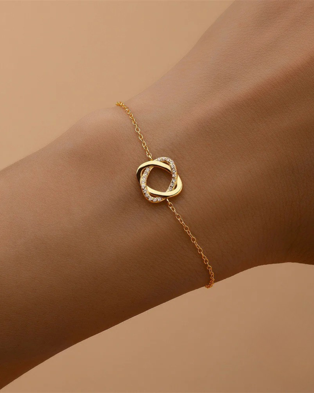 Aurélya Pulseira Feminina de Prata 925 Banhada a Ouro com Zircônias