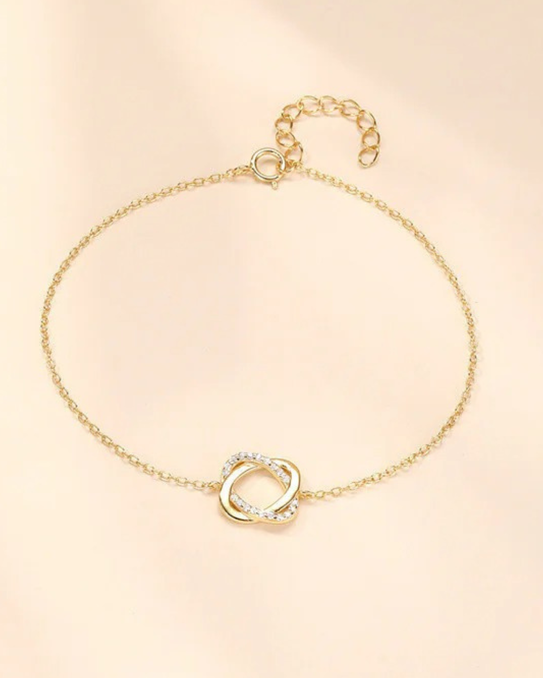 Aurélya Pulseira Feminina de Prata 925 Banhada a Ouro com Zircônias