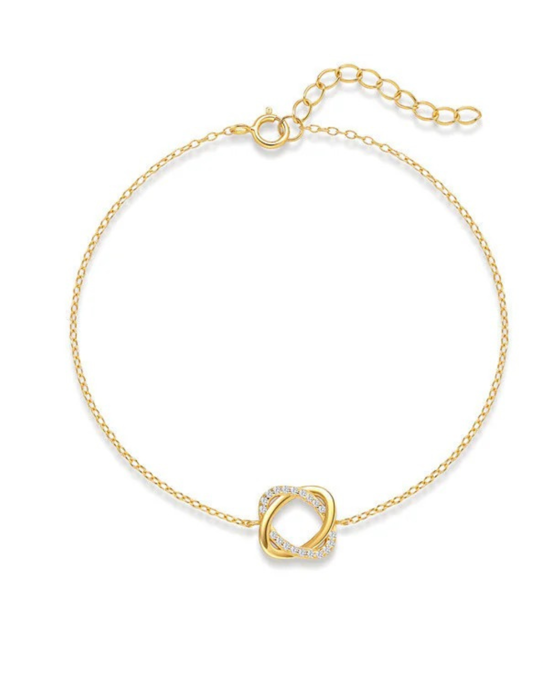 Aurélya Pulseira Feminina de Prata 925 Banhada a Ouro com Zircônias