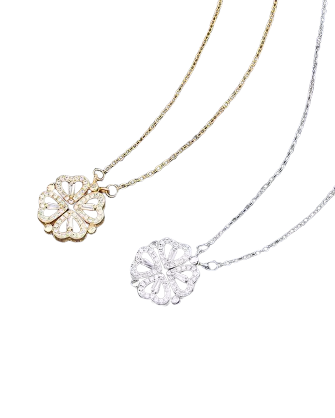 Celeste Clover Colar Trevo de Corações Dourado ou Prateado Serenyah