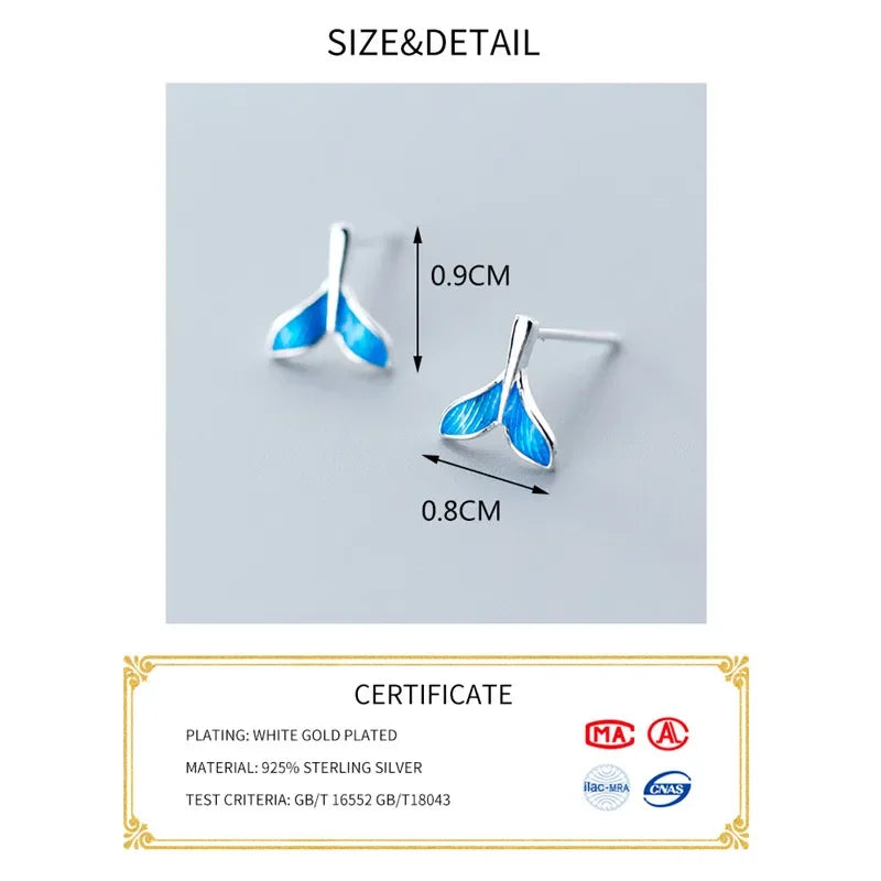 Ocean's Tail Stud Earrings