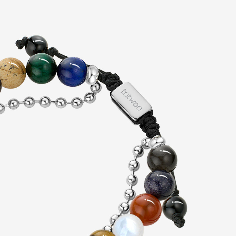 Sun&Moon Energy Touch Bracelets with 13 Types of Natural Beads