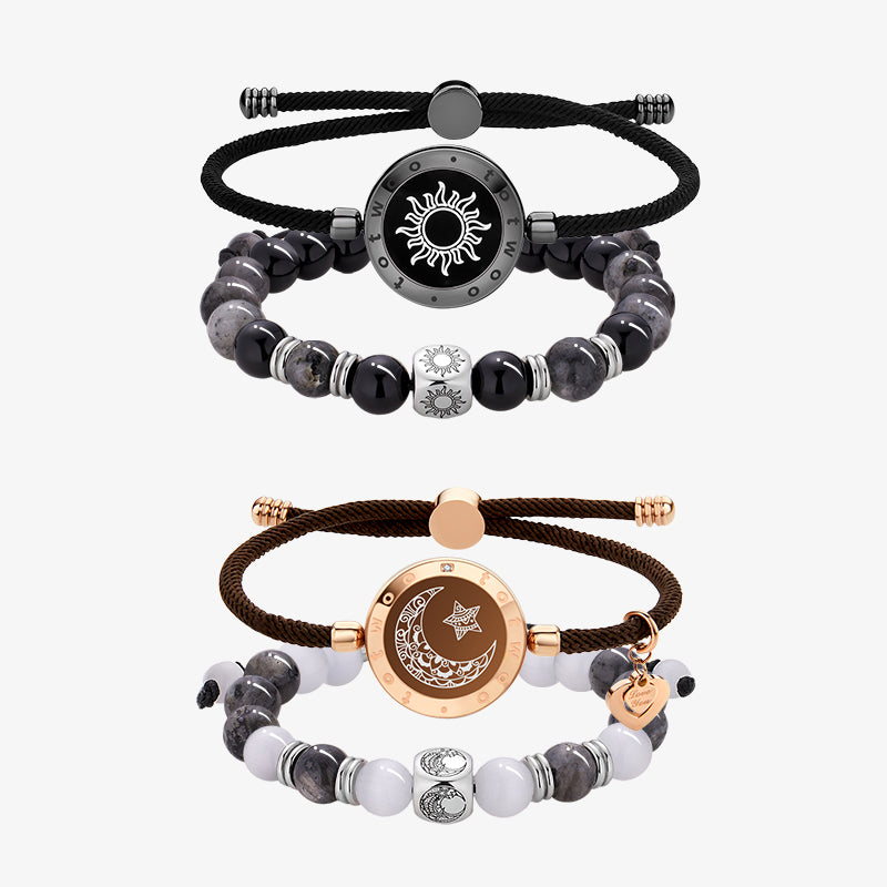 Sun & Moon Touch Milan Rope & Beaded Stacking Bracelets Set