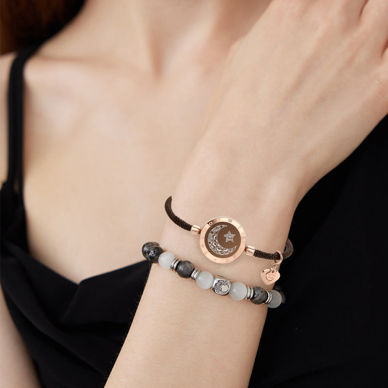 Sun & Moon Touch Milan Rope & Beaded Stacking Bracelets Set