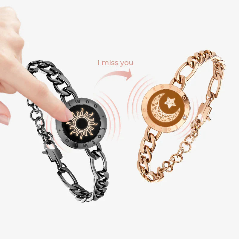 Sun Single Touch Bracelets with Figaro Chain