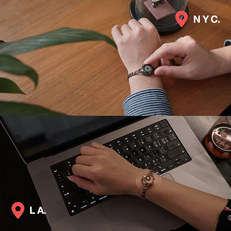 Moon Single Touch Bracelets with Figaro Chain