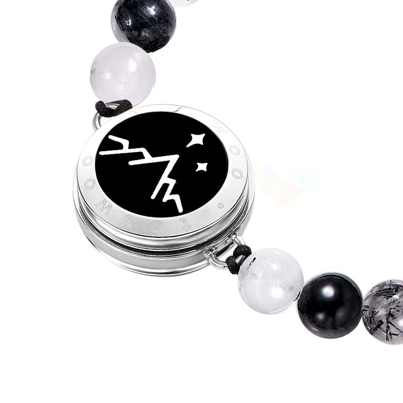 Mountain & Sea Touch Bracelets with Beaded Black Rutilated Quartz