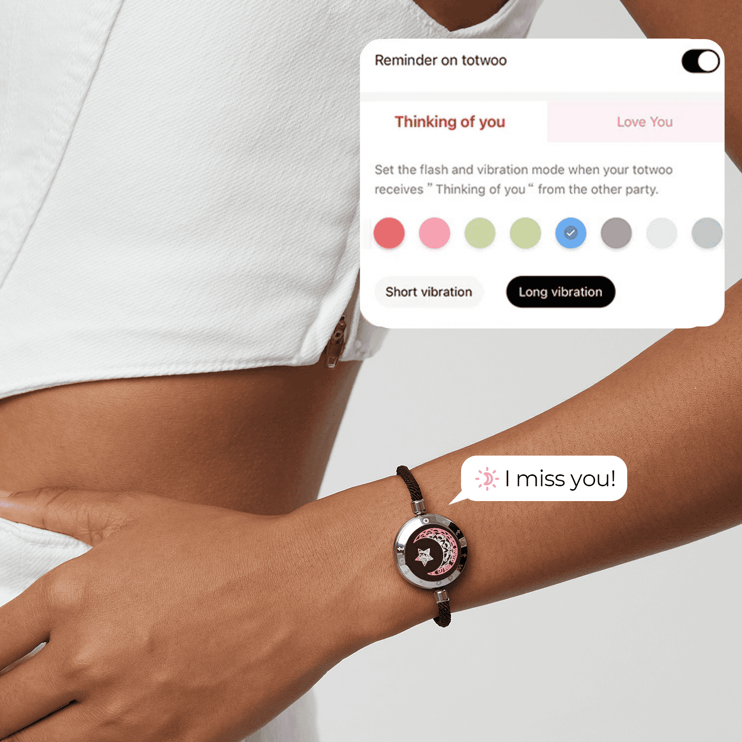 Moon Touch Bracelet with Milan Rope Single(Silver)