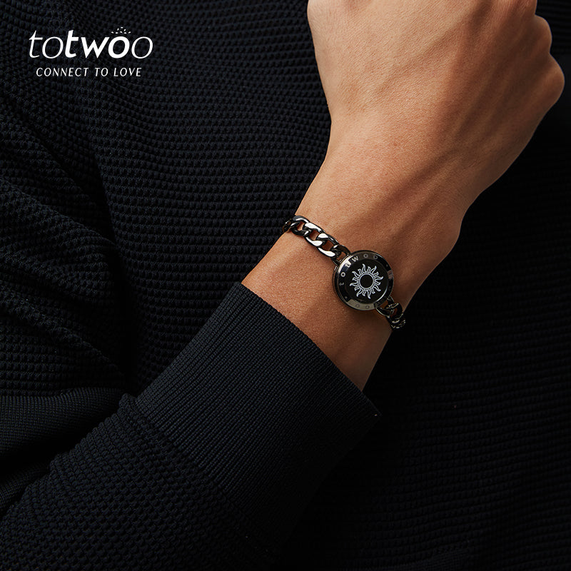 Sun Single Touch Bracelets with Figaro Chain