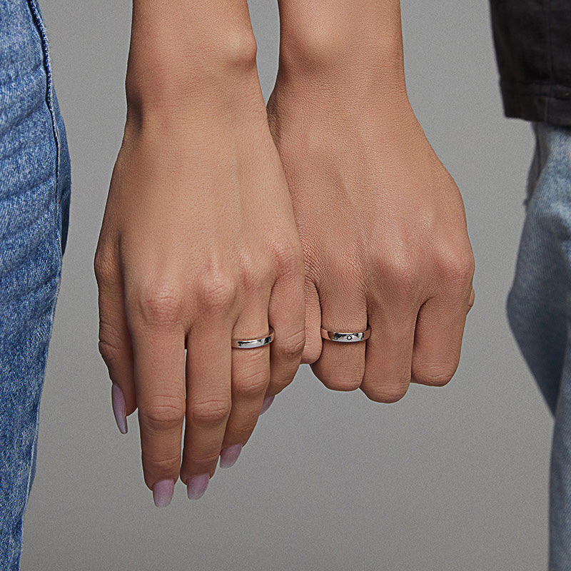 totwoo X Sun&Moon Adjustable Silver Couple Rings