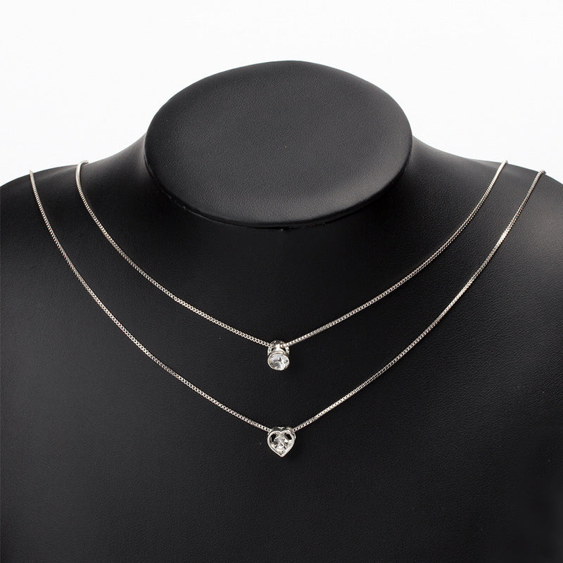 Valén | Elegant Double Layer Heart Pendant Necklace