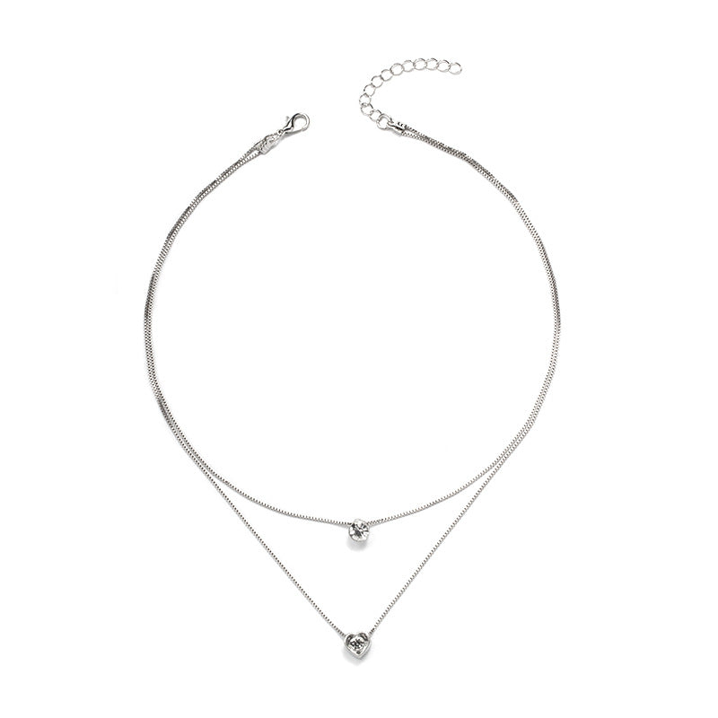 Valén | Elegant Double Layer Heart Pendant Necklace