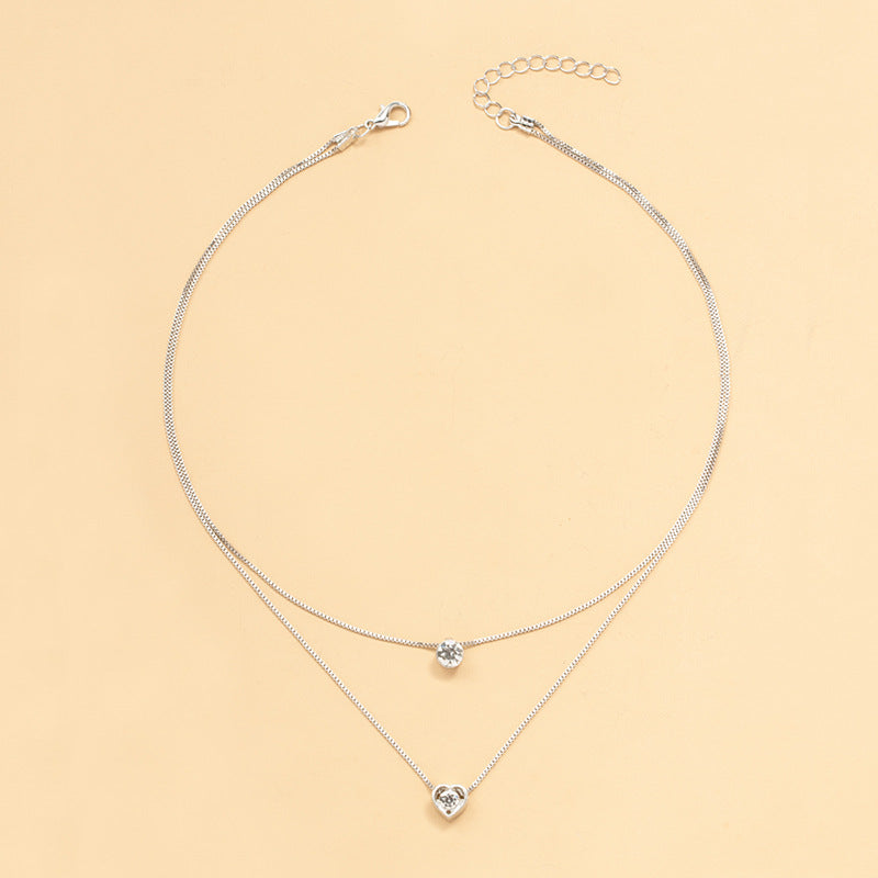 Valén | Elegant Double Layer Heart Pendant Necklace