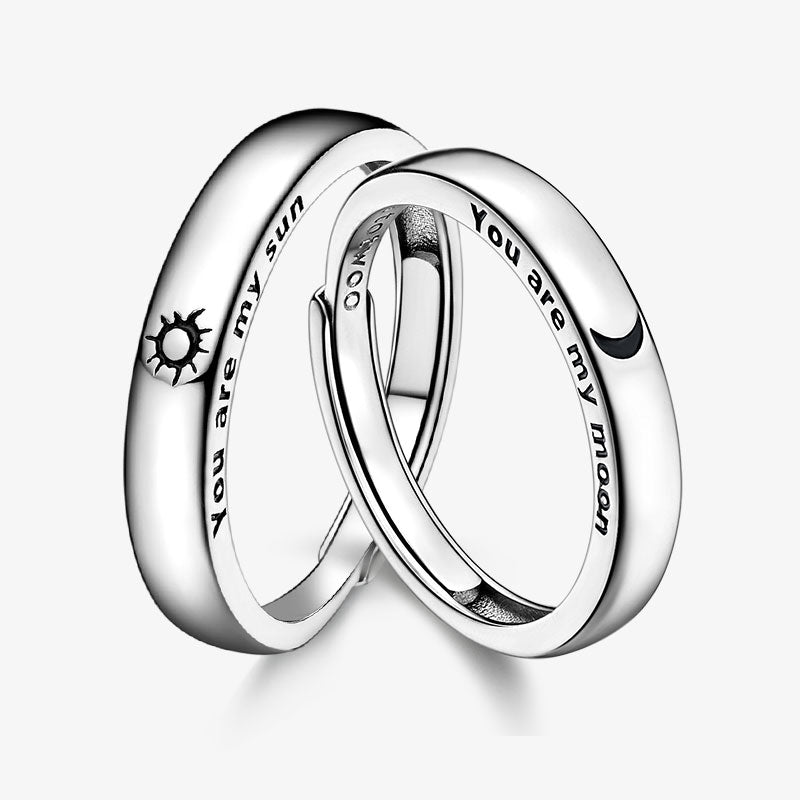 totwoo X Sun&Moon Adjustable Silver Couple Rings