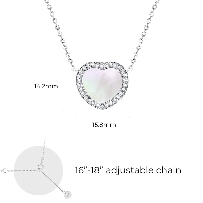 Totwoo Memory NFC Necklace(18K White Gold Plated Silver & Mother of Pearl)
