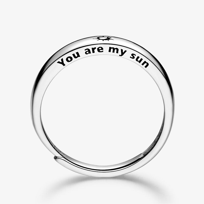 totwoo X Sun&Moon Adjustable Silver Couple Rings