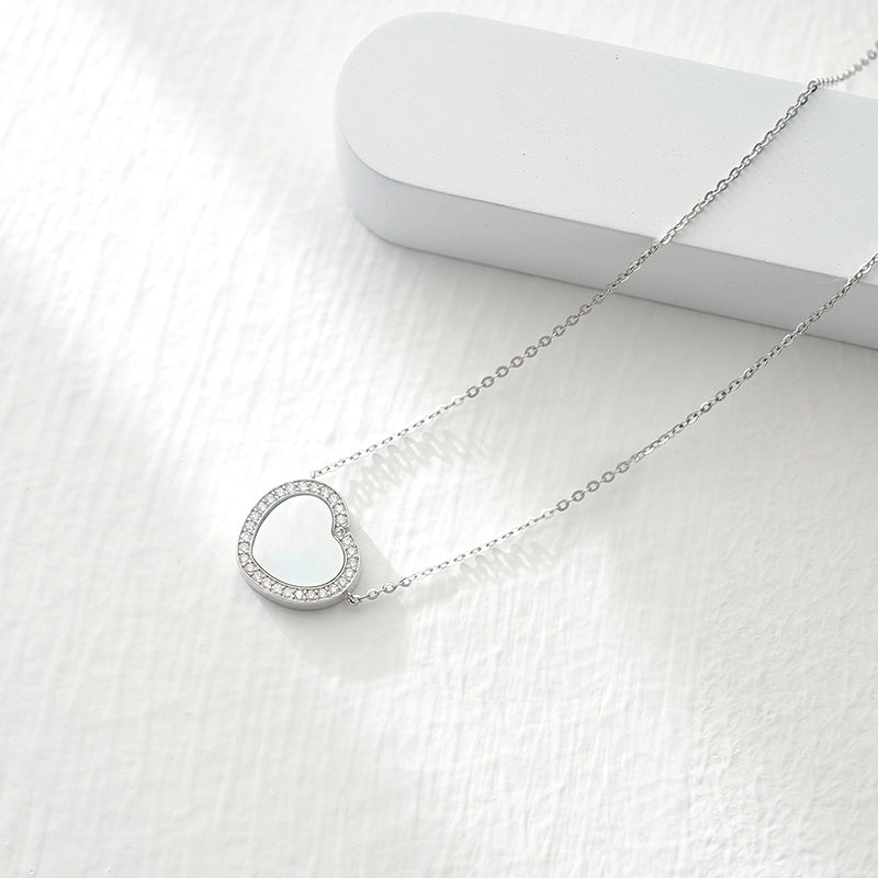 Totwoo Memory NFC Necklace(18K White Gold Plated Silver & Mother of Pearl)