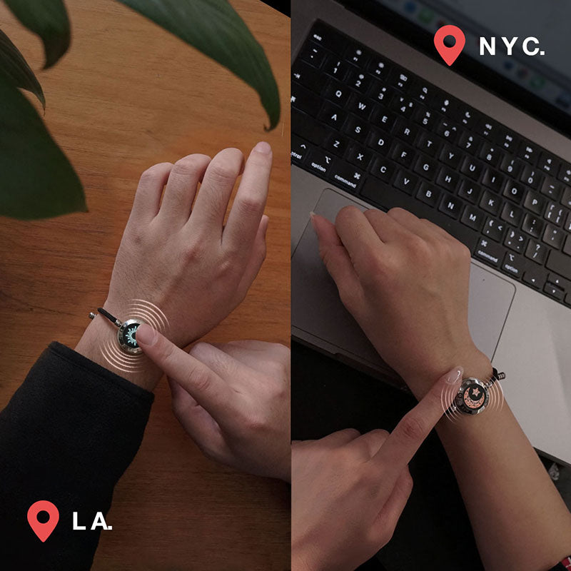 Sun & Moon Touch Bracelets with Milan Rope(Black+Black)