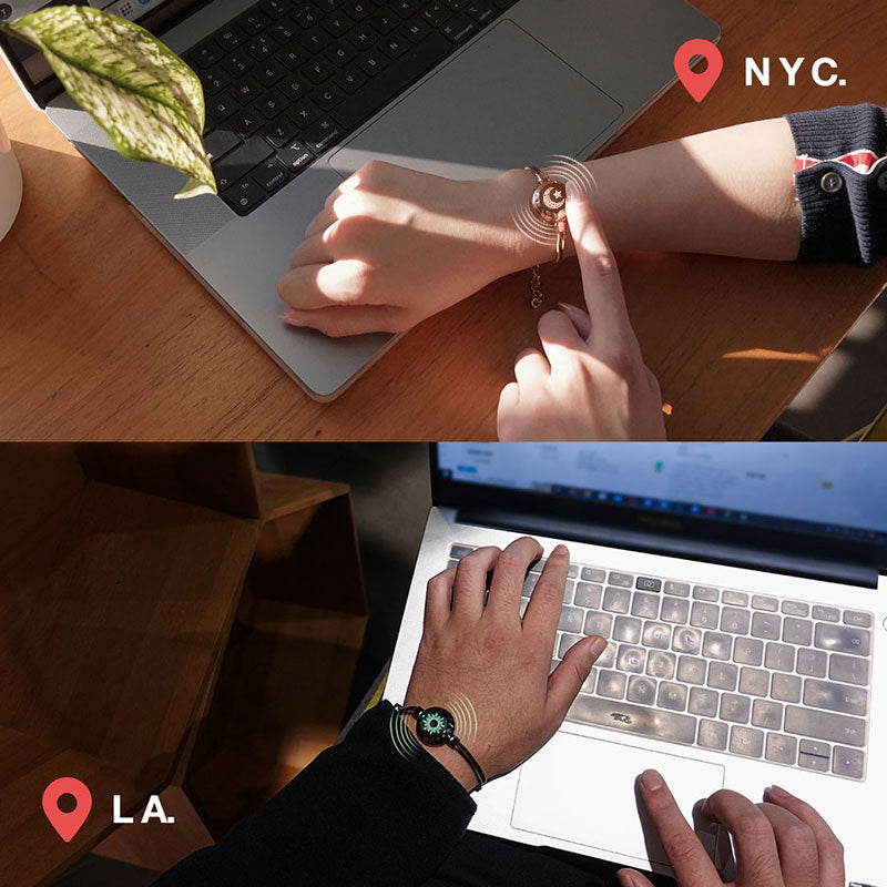 [Sun & Moon Vow Gift Packaging] Sun & Moon Touch Bracelets with Snake Chain