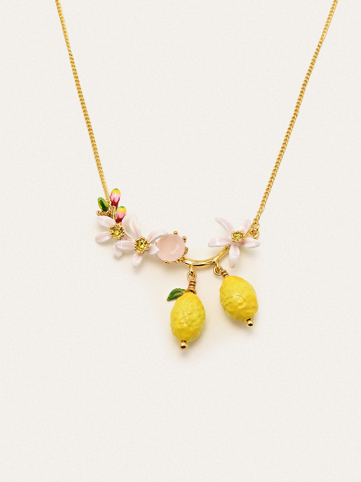 VALÉN — Floral &amp; Lemon Charm Pendant Necklace