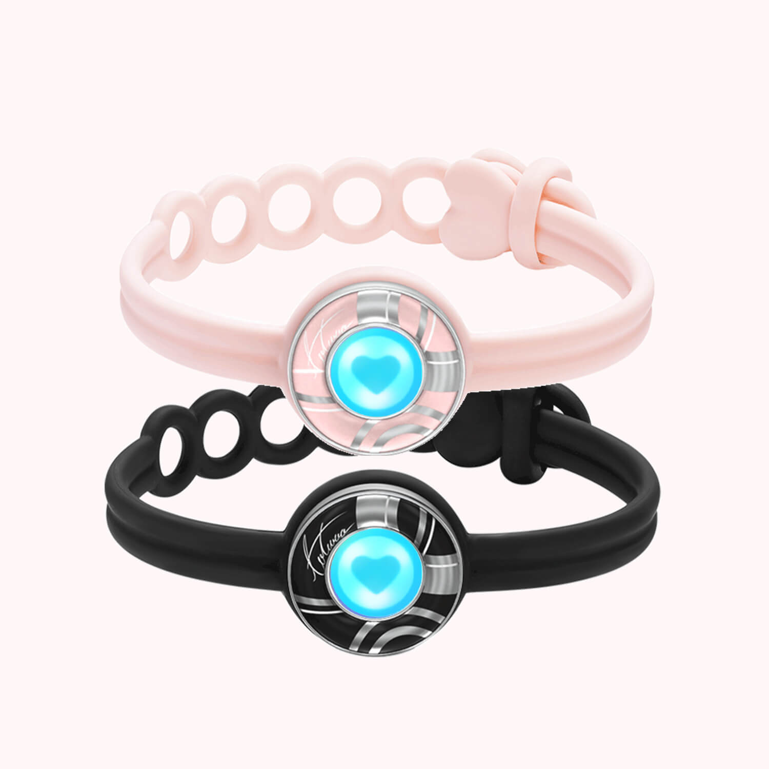 Candy Wave Touch Bracelets (Black+Pink)