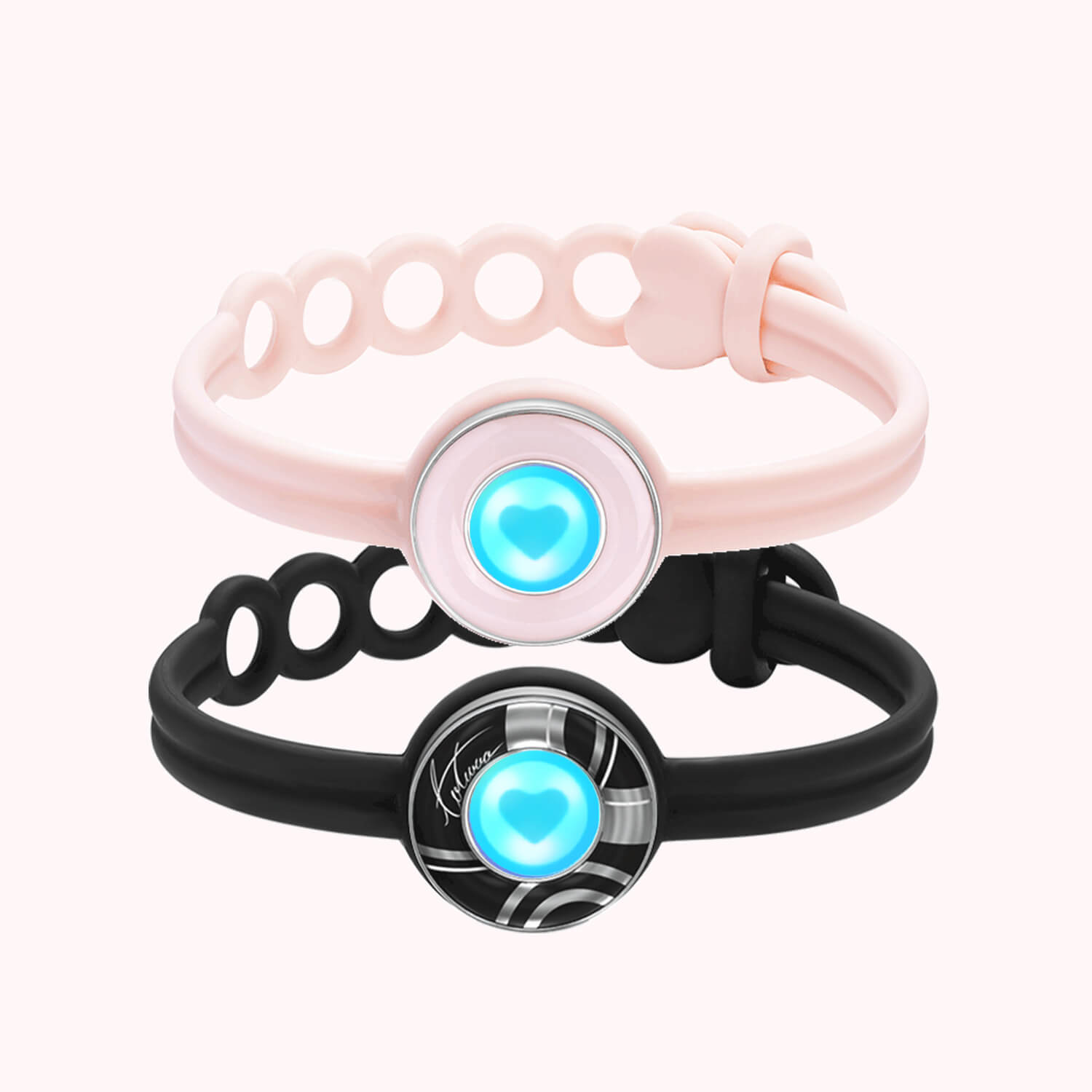 Candy Original & Wave Touch Bracelets (Black+Pink)