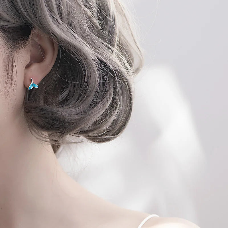 Ocean's Tail Stud Earrings