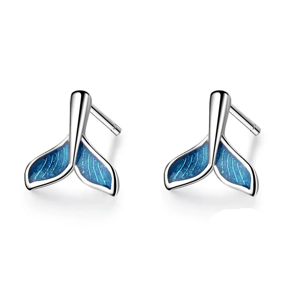 Ocean's Tail Stud Earrings