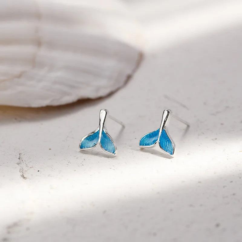 Ocean's Tail Stud Earrings