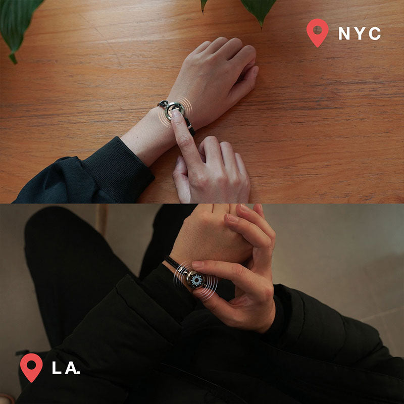 Moon Touch Bracelet with Leather Braided Cord