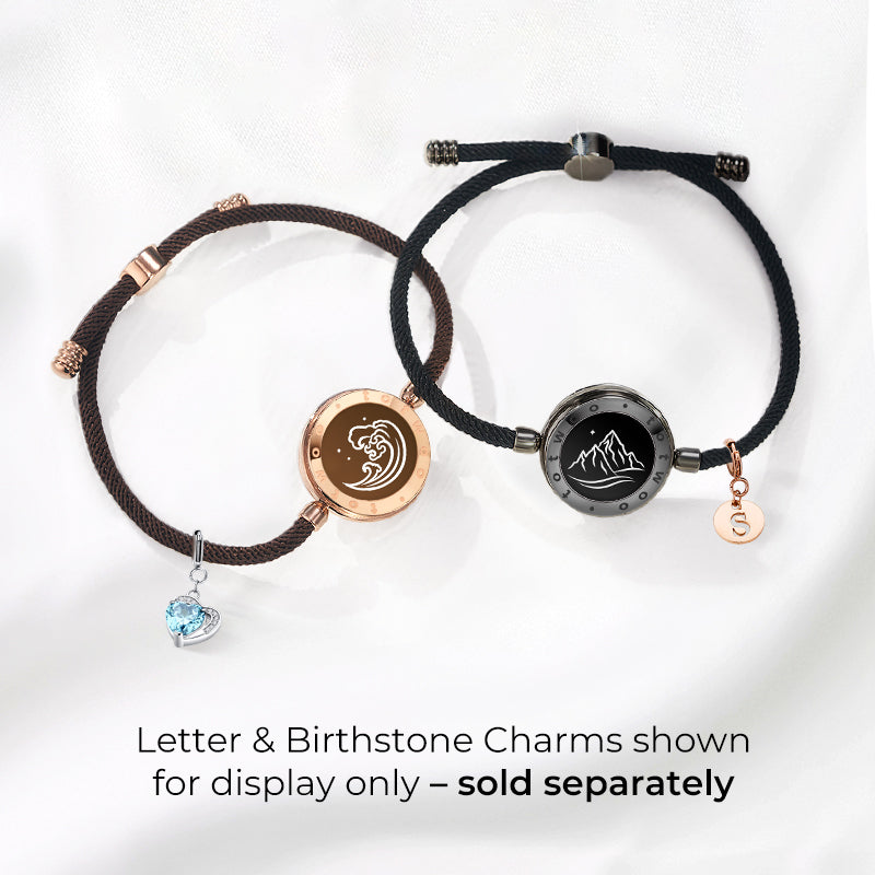 Mountain & Sea 2.0 Touch Bracelets with Milan Rope (Black+Rose Gold)