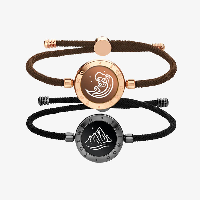 Mountain & Sea 2.0 Touch Bracelets with Milan Rope (Black+Rose Gold)