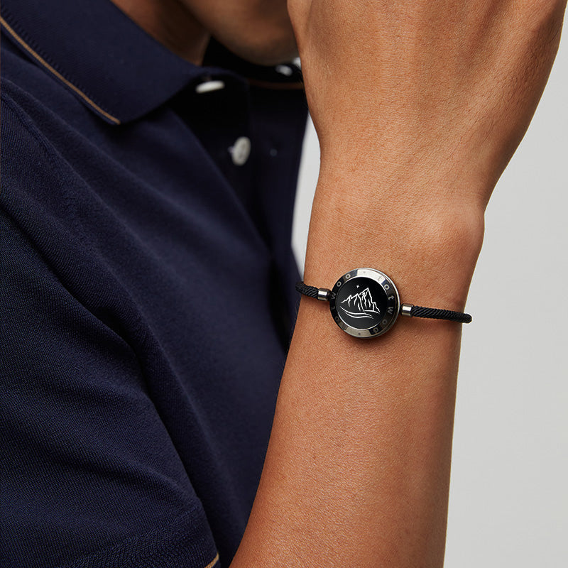 Mountain & Sea 2.0 Touch Bracelets with Milan Rope (Black+Rose Gold)