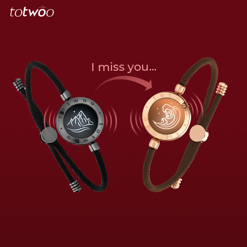 [Connected in Red Gift Packaging] Mountain&Sea Touch Bracelets with Milan Rope (Black+Rose Gold)