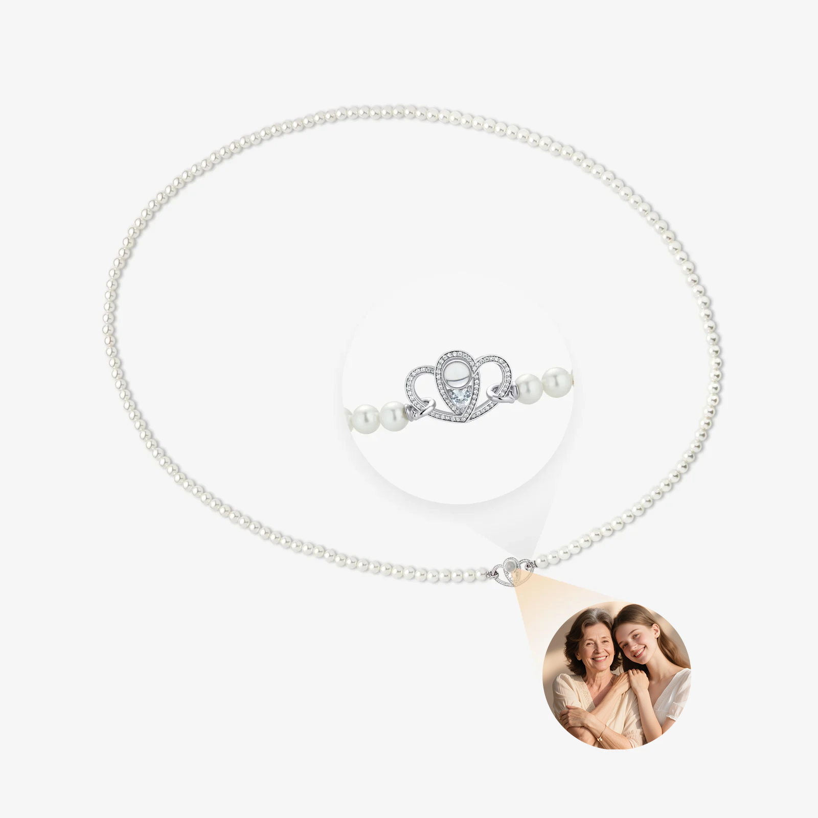 Pearl Picture Necklace with Diamond