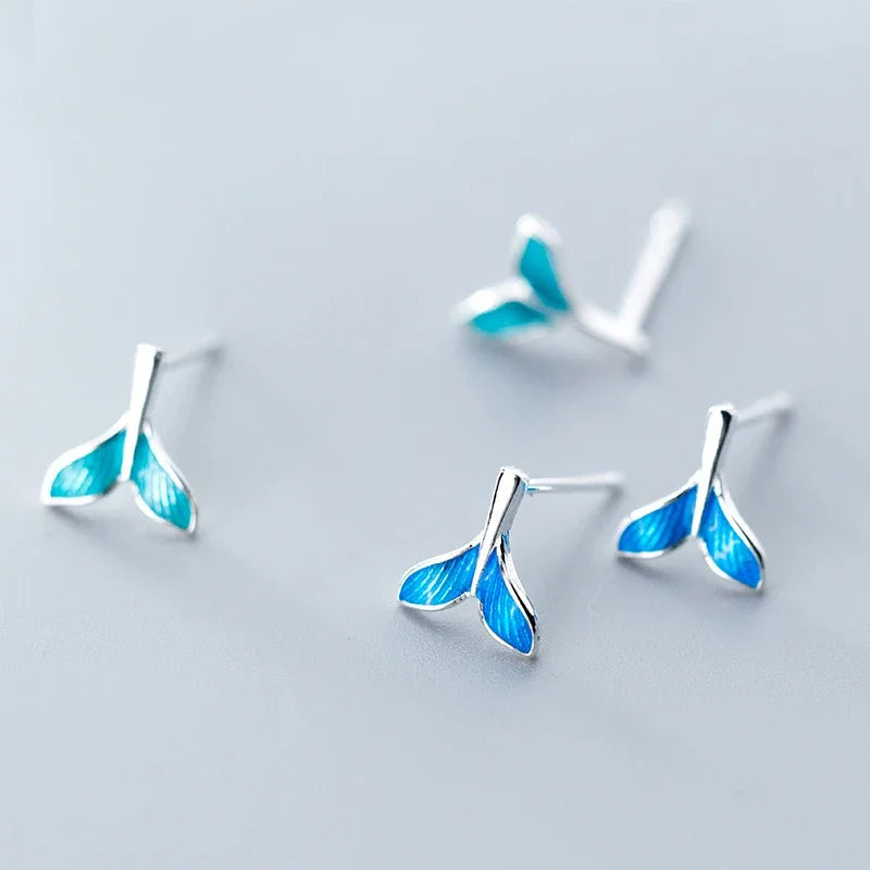 Ocean's Tail Stud Earrings